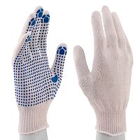 Перчатки х/б Россия, ПВХ-покрытие "Точка", 10 класс	  картинка